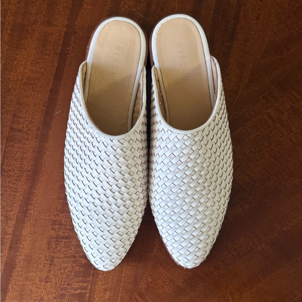 Nisolo Cream Woven Mules - Picture 2 of 4
